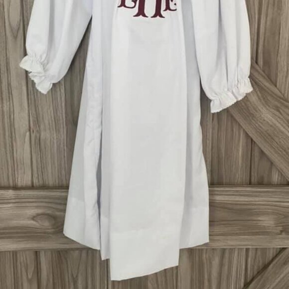 Petit Bebe Girls Kids Smocked Bishop LHE Monogram Dress Size 4Y White NWOT - Picture 7 of 7